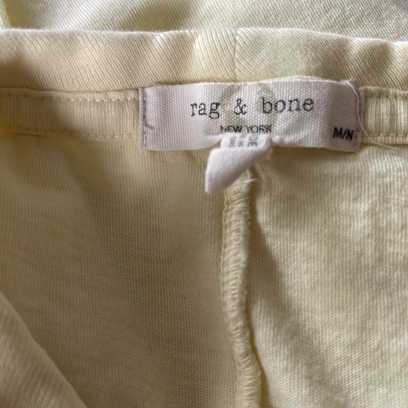 Rag & Bone pale yellow crew neck short sleeve tee. Center back seam. Medium. - Picture 4 of 5